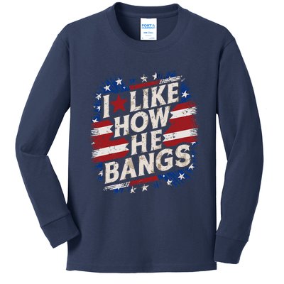 I Like How He Bang Fireworks 4th Of July Funny Couples Kids Long Sleeve Shirt