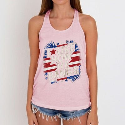 I Like How He Bang Fireworks 4th Of July Funny Couples Women's Knotted Racerback Tank