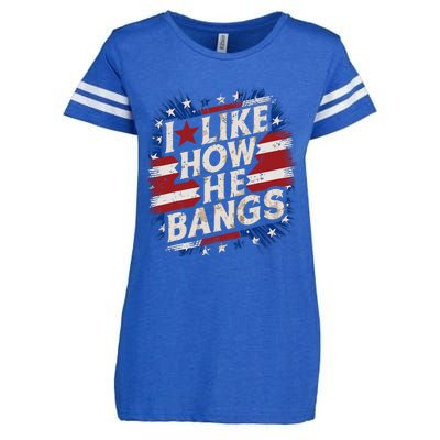 I Like How He Bang Fireworks 4th Of July Funny Couples Enza Ladies Jersey Football T-Shirt