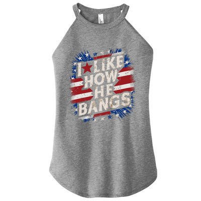 I Like How He Bang Fireworks 4th Of July Funny Couples Women's Perfect Tri Rocker Tank