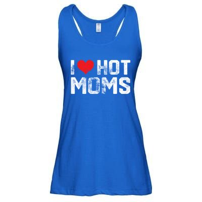 I Love Hot Moms Distressed Retro Vintage Design Gift Ladies Essential Flowy Tank