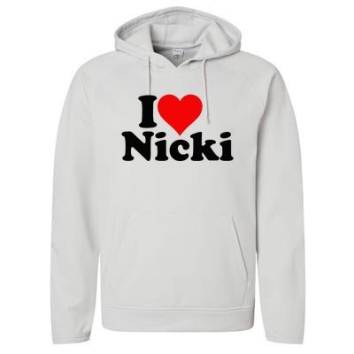 I Love Heart Nicki Performance Fleece Hoodie