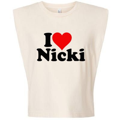 I Love Heart Nicki Garment-Dyed Women's Muscle Tee