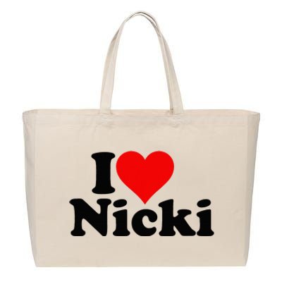 I Love Heart Nicki Cotton Canvas Jumbo Tote