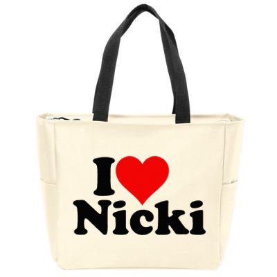 I Love Heart Nicki Zip Tote Bag