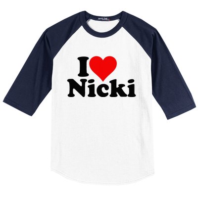 I Love Heart Nicki Baseball Sleeve Shirt