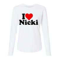 I Love Heart Nicki Womens Cotton Relaxed Long Sleeve T-Shirt