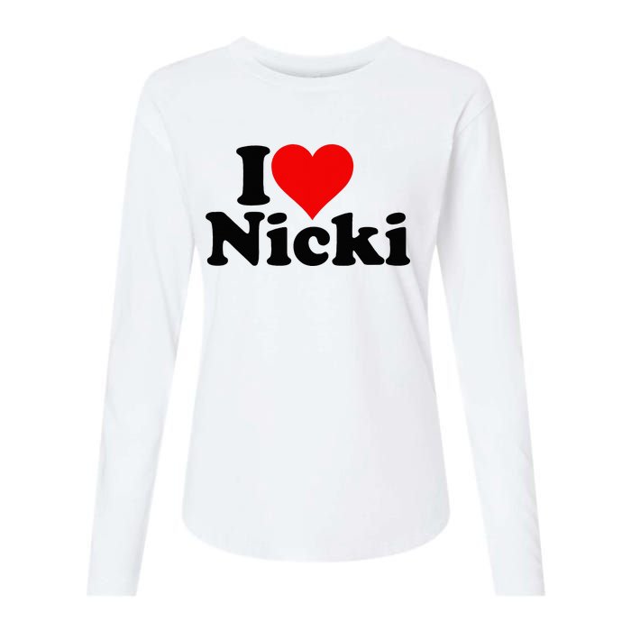 I Love Heart Nicki Womens Cotton Relaxed Long Sleeve T-Shirt