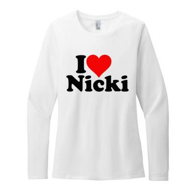 I Love Heart Nicki Womens CVC Long Sleeve Shirt