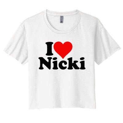 I Love Heart Nicki Women's Crop Top Tee