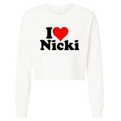 I Love Heart Nicki Cropped Pullover Crew