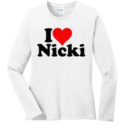 I Love Heart Nicki Ladies Long Sleeve Shirt