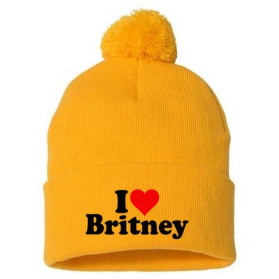 I Love Heart B.R.I.T.N.E.Y Pom Pom 12in Knit Beanie