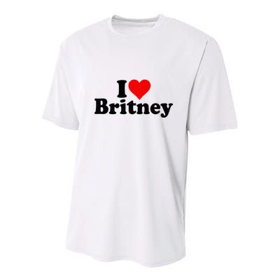 I Love Heart B.R.I.T.N.E.Y Youth Performance Sprint T-Shirt