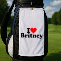 I Love Heart B.R.I.T.N.E.Y Golf Towel