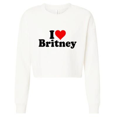 I Love Heart B.R.I.T.N.E.Y Cropped Pullover Crew