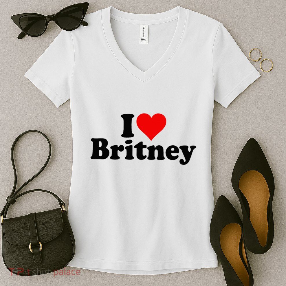 I Love Heart B.R.I.T.N.E.Y Women's V-Neck T-Shirt