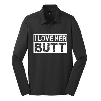 I Love His Beard Her Butt Matching Couples Complit 2pcs Meaningful Gift Silk Touch Performance Long Sleeve Polo