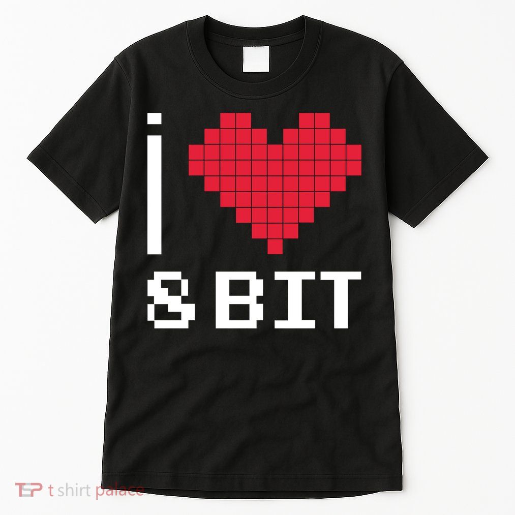 I Love Heart 8 Bit Retro Gamer Gaming Tall T-Shirt