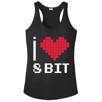 I Love Heart 8 Bit Retro Gamer Gaming Ladies PosiCharge Competitor Racerback Tank