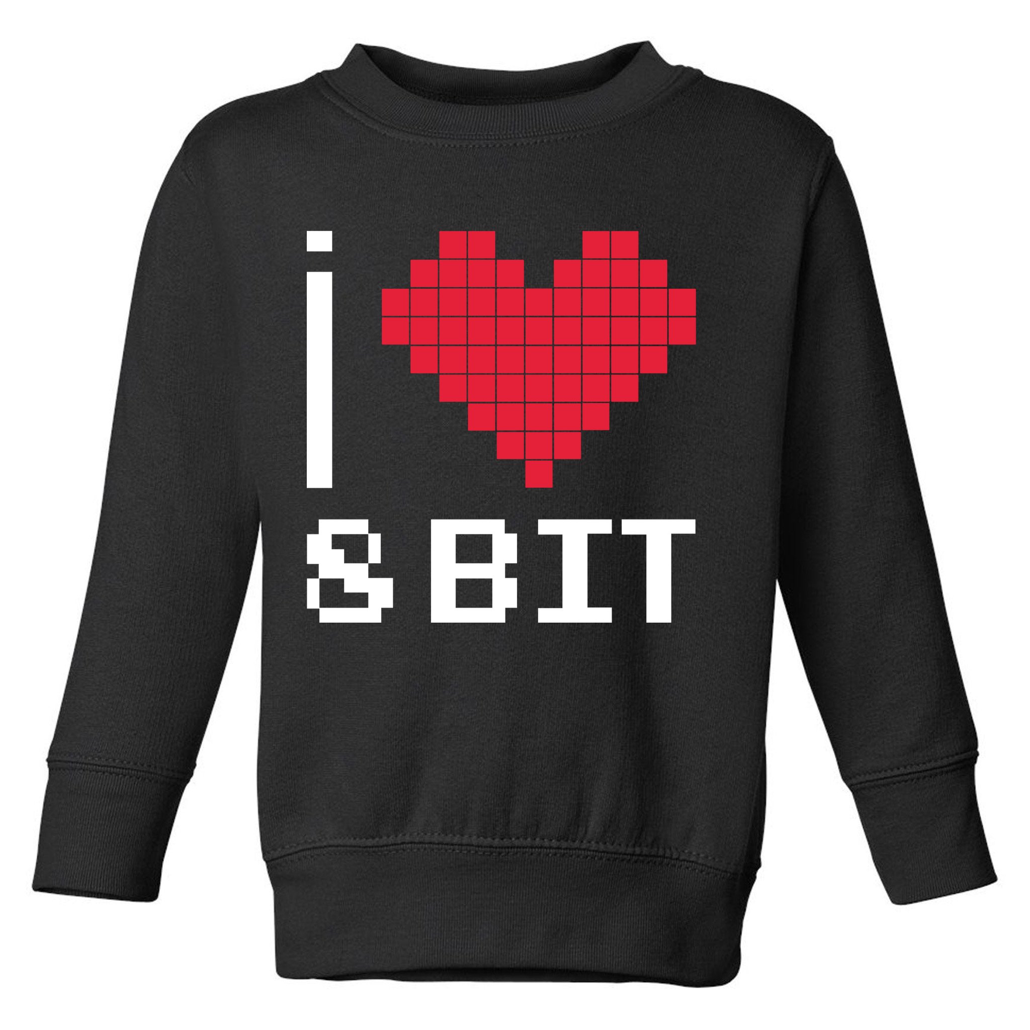 I Love Heart 8 Bit Retro Gamer Gaming Toddler Sweatshirt