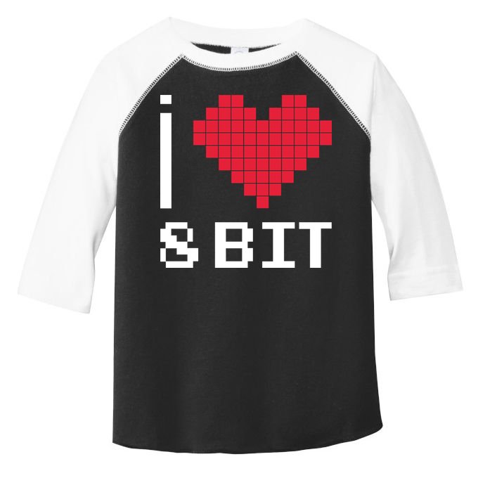 I Love Heart 8 Bit Retro Gamer Gaming Toddler Fine Jersey T-Shirt
