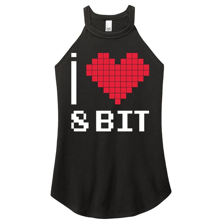 I Love Heart 8 Bit Retro Gamer Gaming Women's Perfect Tri Rocker Tank