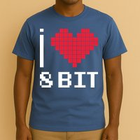 I Love Heart 8 Bit Retro Gamer Gaming T-Shirt