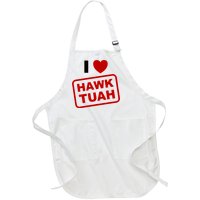 I Love Heart Hawk Tuah Funny Hawk Tush Meme Adult Humor Full-Length Apron With Pockets