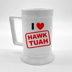 I Love Heart Hawk Tuah Funny Hawk Tush Meme Adult Humor Beer Stein