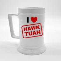 I Love Heart Hawk Tuah Funny Hawk Tush Meme Adult Humor Beer Stein