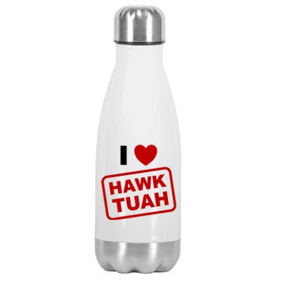 I Love Heart Hawk Tuah Funny Hawk Tush Meme Adult Humor Stainless Steel Insulated Water Bottle