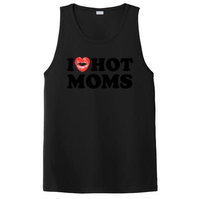 I Love Hot Moms Funny MotherS Day Heart Love Hot Moms Gift PosiCharge Competitor Tank