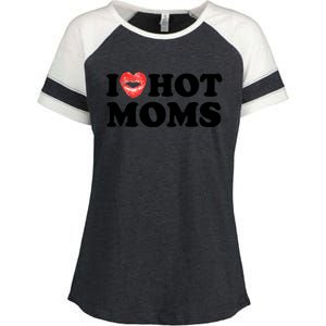 I Love Hot Moms Funny MotherS Day Heart Love Hot Moms Gift Enza Ladies Jersey Colorblock Tee