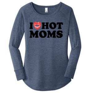 I Love Hot Moms Funny MotherS Day Heart Love Hot Moms Gift Women's Perfect Tri Tunic Long Sleeve Shirt