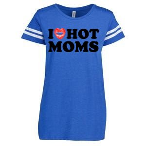 I Love Hot Moms Funny MotherS Day Heart Love Hot Moms Gift Enza Ladies Jersey Football T-Shirt