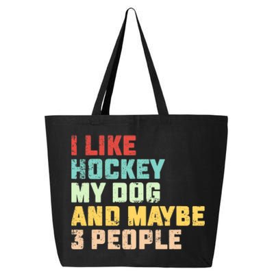 I Like Hockey My Dog & Maybe 3 People Hockey Coach Vintage 25L Jumbo Tote