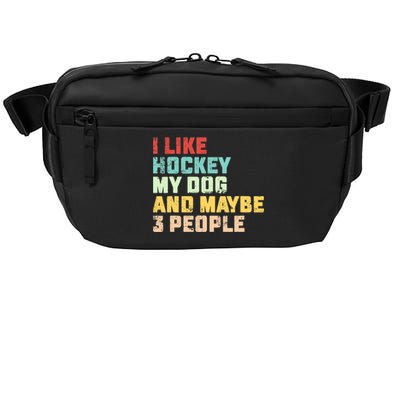 I Like Hockey My Dog & Maybe 3 People Hockey Coach Vintage Crossbody Pack