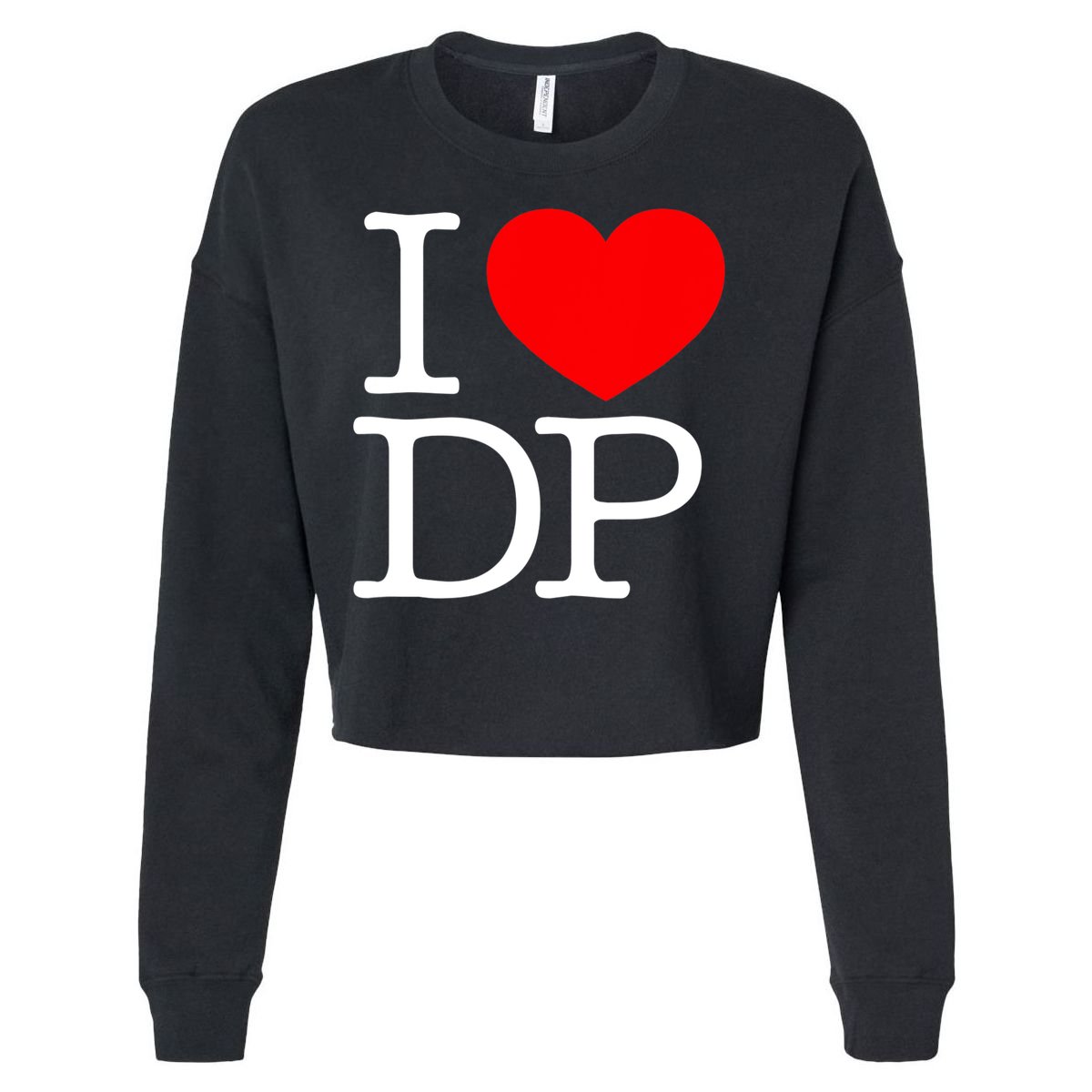 I Love (Heart) DP Cropped Pullover Crew
