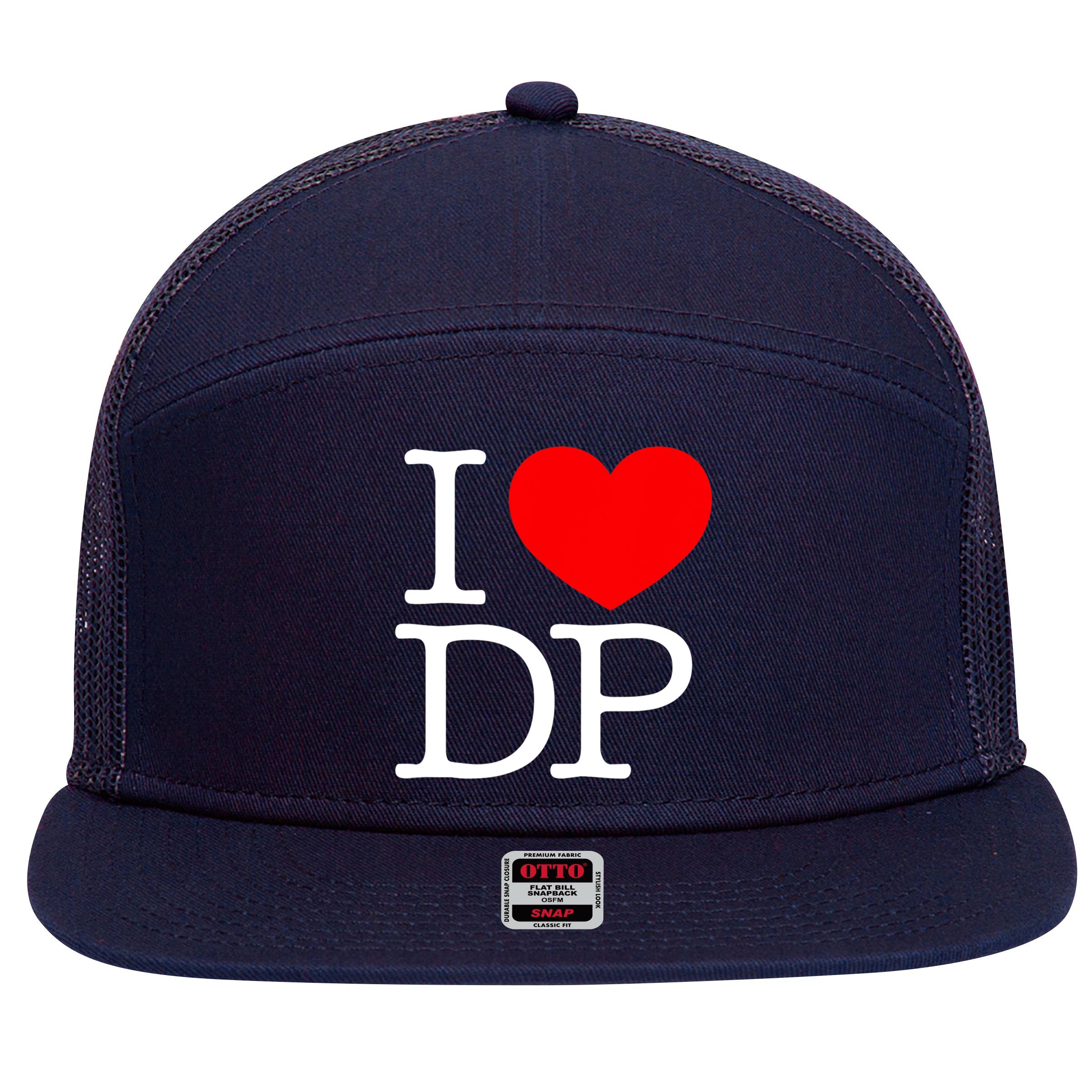 I Love (Heart) DP 7 Panel Mesh Trucker Snapback Hat
