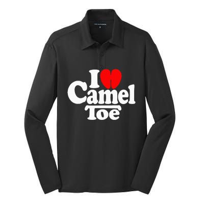 I Love Heart Camel Toe Silk Touch Performance Long Sleeve Polo