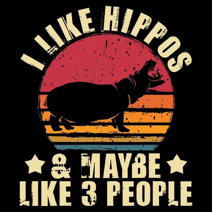 I Like Hippos & Maybe Like 3 People Zookeeper Hippopotamus Full-Length Apron With Pockets