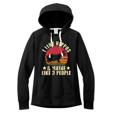 I Like Hippos & Maybe Like 3 People Zookeeper Hippopotamus Women's Fleece Hoodie