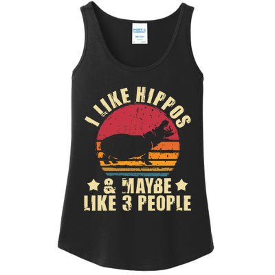 I Like Hippos & Maybe Like 3 People Zookeeper Hippopotamus Ladies Essential Tank