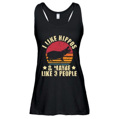 I Like Hippos & Maybe Like 3 People Zookeeper Hippopotamus Ladies Essential Flowy Tank