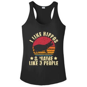 I Like Hippos & Maybe Like 3 People Zookeeper Hippopotamus Ladies PosiCharge Competitor Racerback Tank