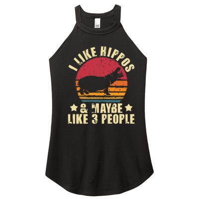 I Like Hippos & Maybe Like 3 People Zookeeper Hippopotamus Women's Perfect Tri Rocker Tank