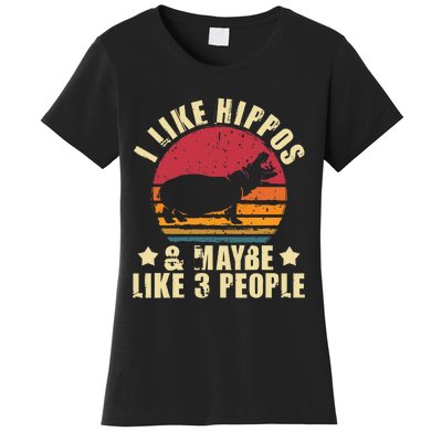 I Like Hippos & Maybe Like 3 People Zookeeper Hippopotamus Women's T-Shirt