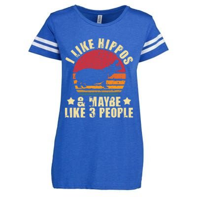 I Like Hippos & Maybe Like 3 People Zookeeper Hippopotamus Enza Ladies Jersey Football T-Shirt