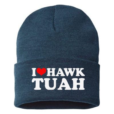 I Love Hawk Tuah Sustainable Knit Beanie